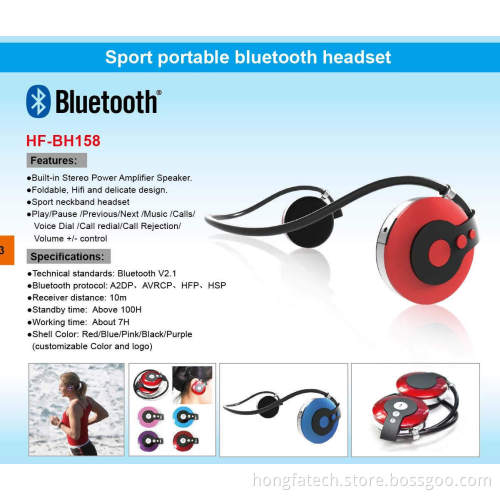 Fashion Foldable Sport Bluetooth Headphone Christmas Gift (BH-158)